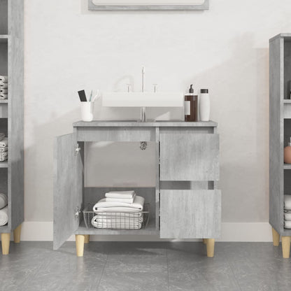 Bathroom Cabinet Concrete Grey 65x33x60 cm Engineered Wood - Bend