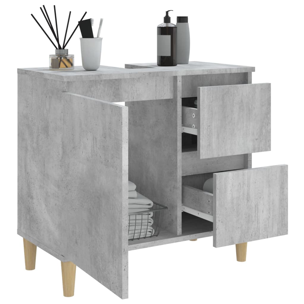 Bathroom Cabinet Concrete Grey 65x33x60 cm Engineered Wood - Bend