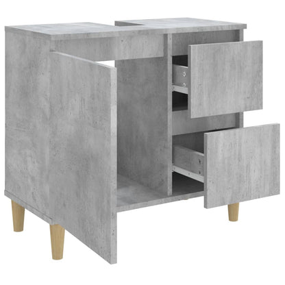 Bathroom Cabinet Concrete Grey 65x33x60 cm Engineered Wood - Bend