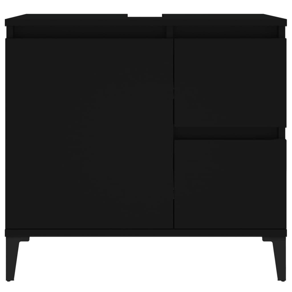 Two-Drawer Bathroom Storage Cabinet in Black - Bend