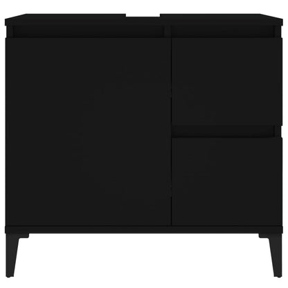 Two-Drawer Bathroom Storage Cabinet in Black - Bend