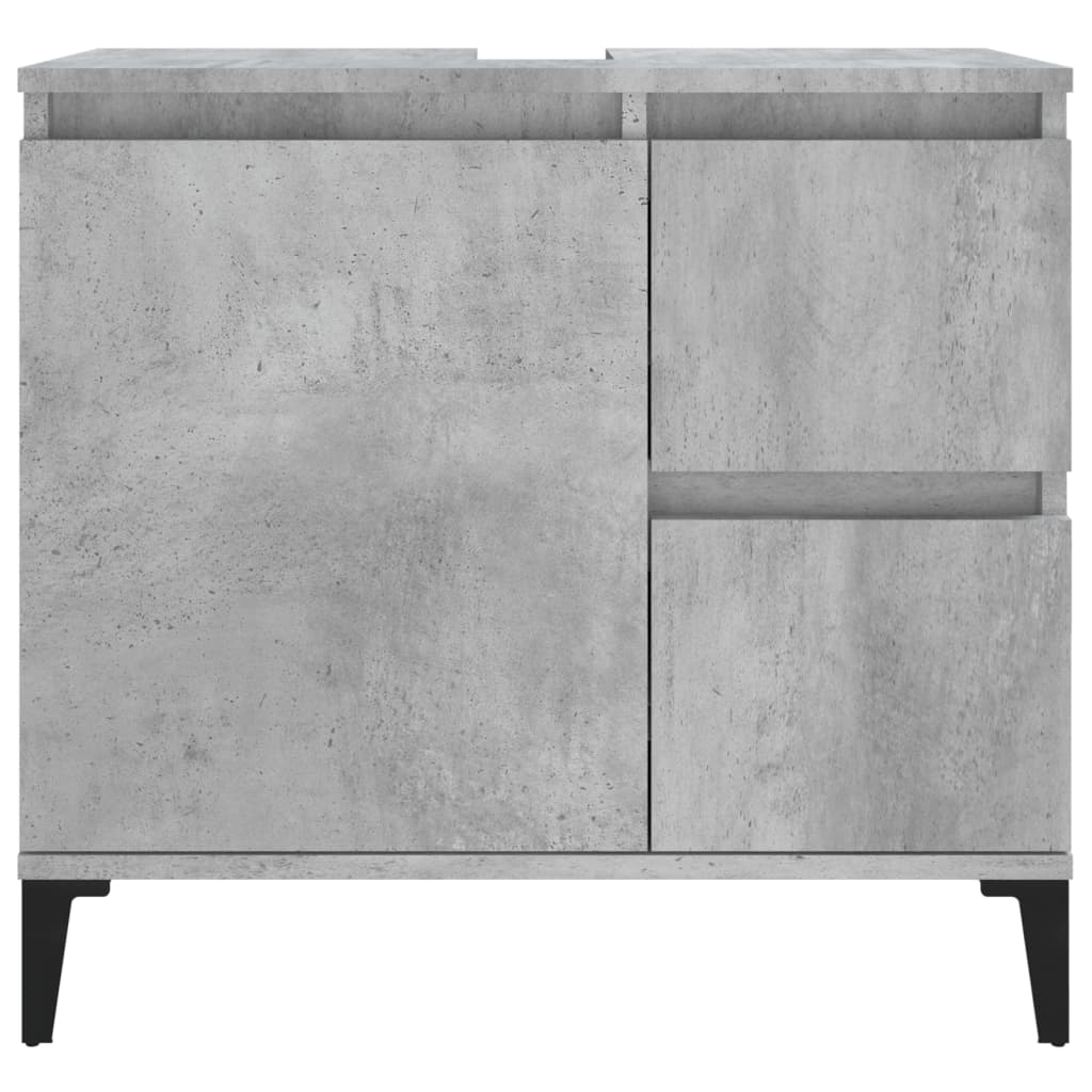 Bathroom Cabinet Concrete Grey 65x33x60 cm Engineered Wood - Bend