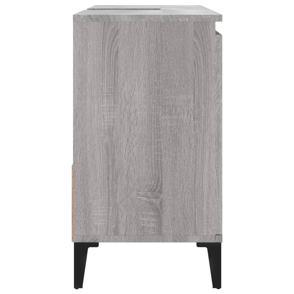 Bathroom Cabinet Grey Sonoma 65x33x60 cm Engineered Wood - Bend