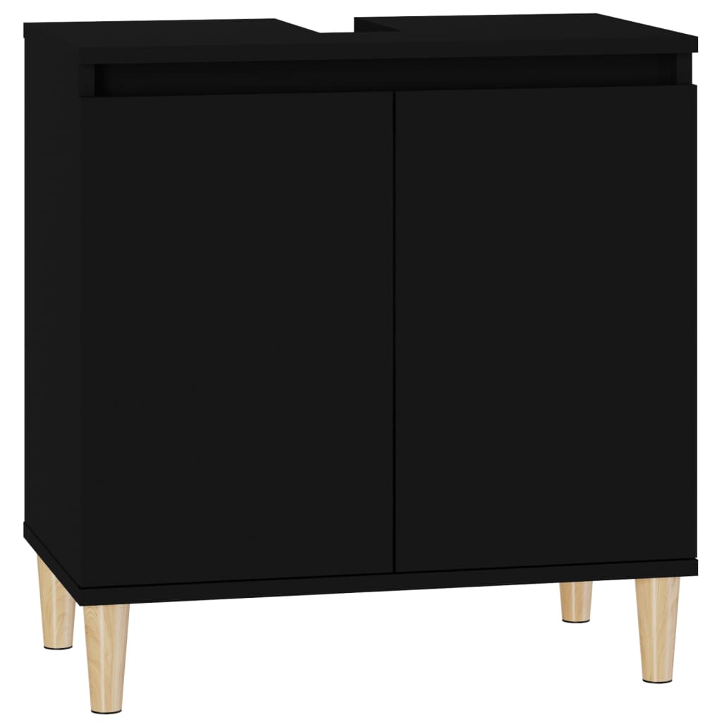 Sink Cabinet Black 58x33x60 cm Engineered Wood - Bend