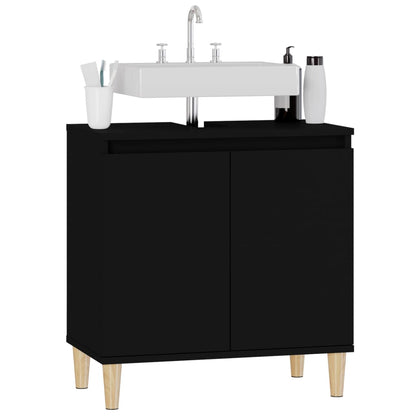 Sink Cabinet Black 58x33x60 cm Engineered Wood - Bend