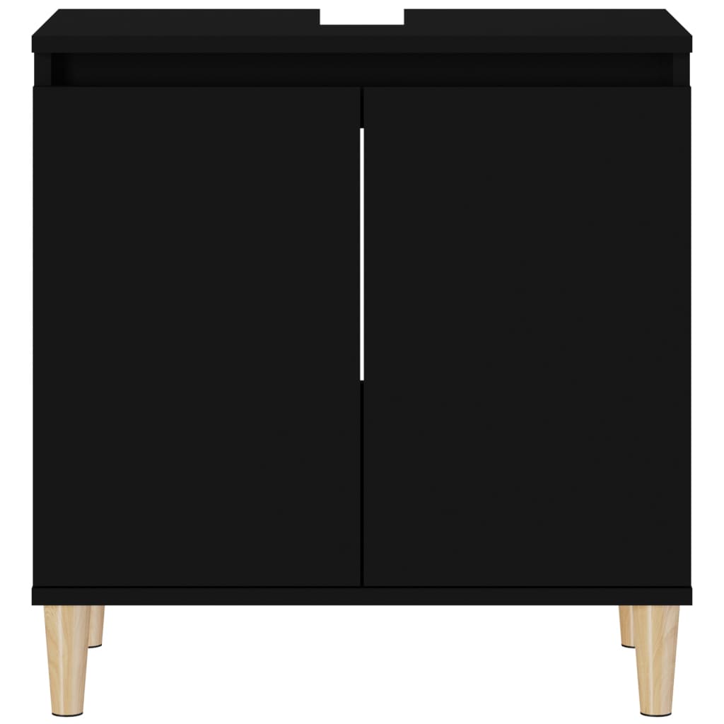 Sink Cabinet Black 58x33x60 cm Engineered Wood - Bend