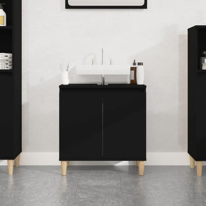 Sink Cabinet Black 58x33x60 cm Engineered Wood - Bend