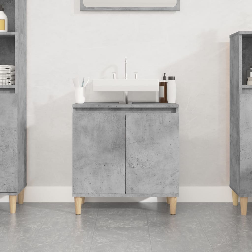 Sink Cabinet Concrete Grey 58x33x60 cm Engineered Wood - Bend