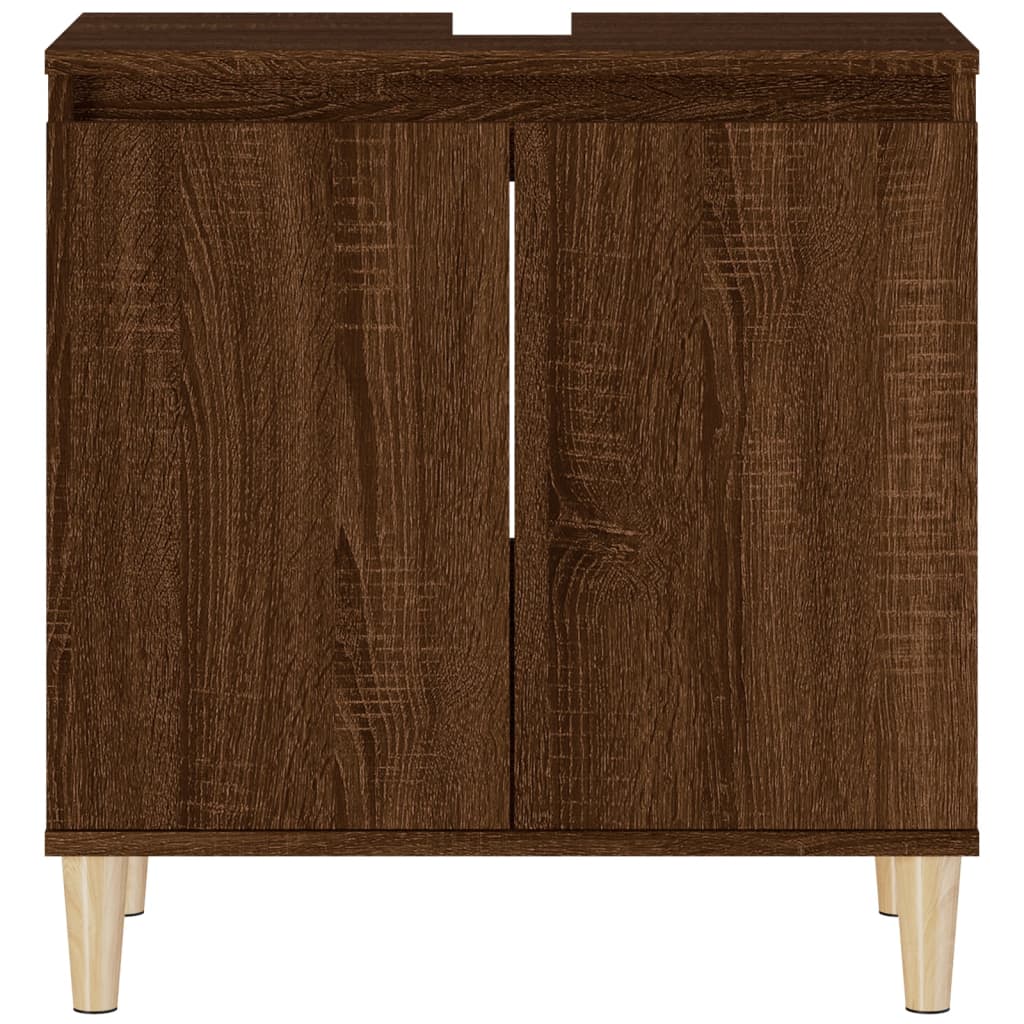 Sink Cabinet Brown Oak 58x33x60 cm Engineered Wood - Bend