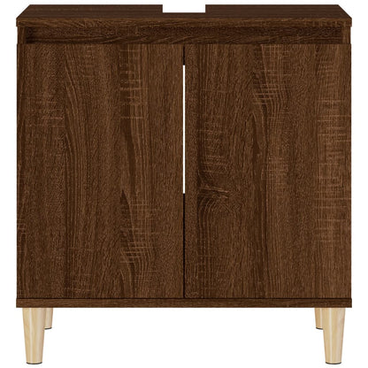 Sink Cabinet Brown Oak 58x33x60 cm Engineered Wood - Bend