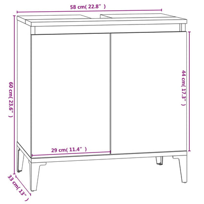 Sink Cabinet White 58x33x60 cm Engineered Wood - Bend