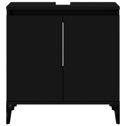 Sink Cabinet Black 58x33x60 cm Engineered Wood