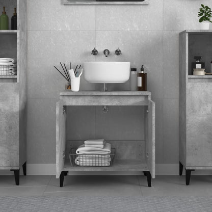 Sink Cabinet Concrete Grey 58x33x60 cm Engineered Wood