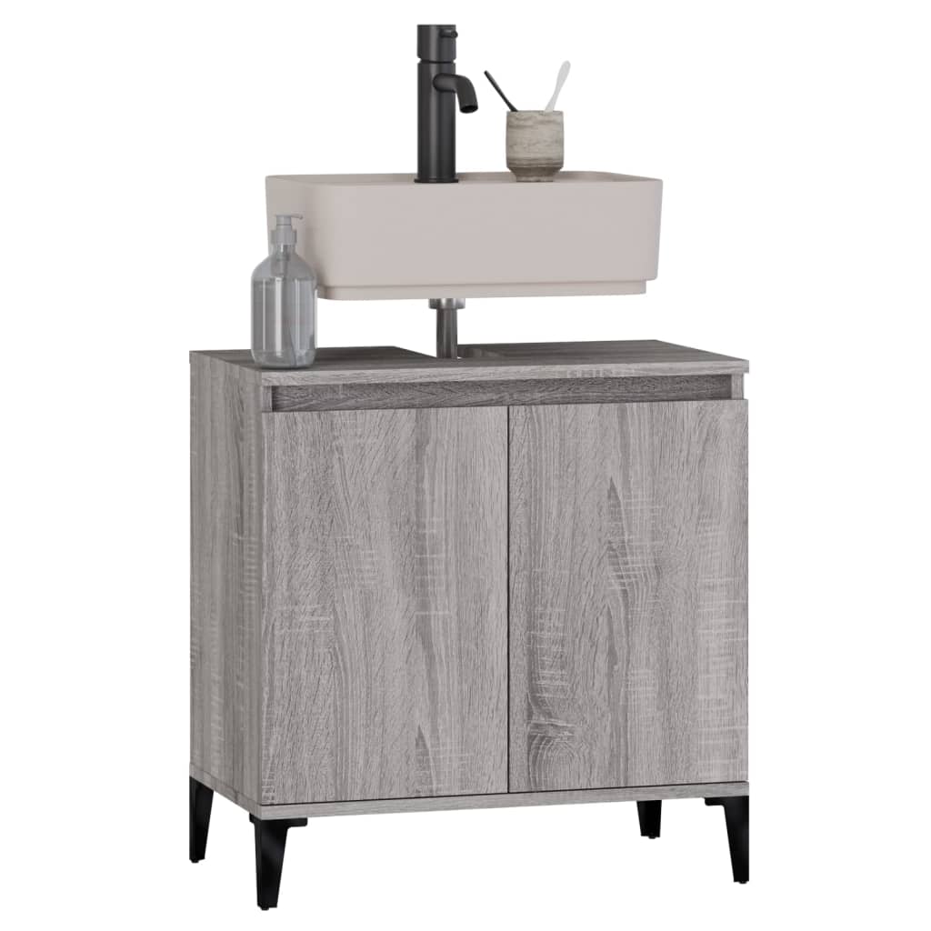 Sink Cabinet Grey Sonoma 58x33x60 cm Engineered Wood - Bend