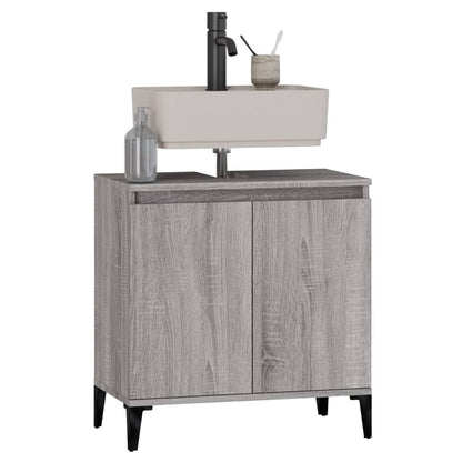 Sink Cabinet Grey Sonoma 58x33x60 cm Engineered Wood - Bend