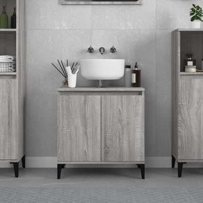 Sink Cabinet Grey Sonoma 58x33x60 cm Engineered Wood - Bend