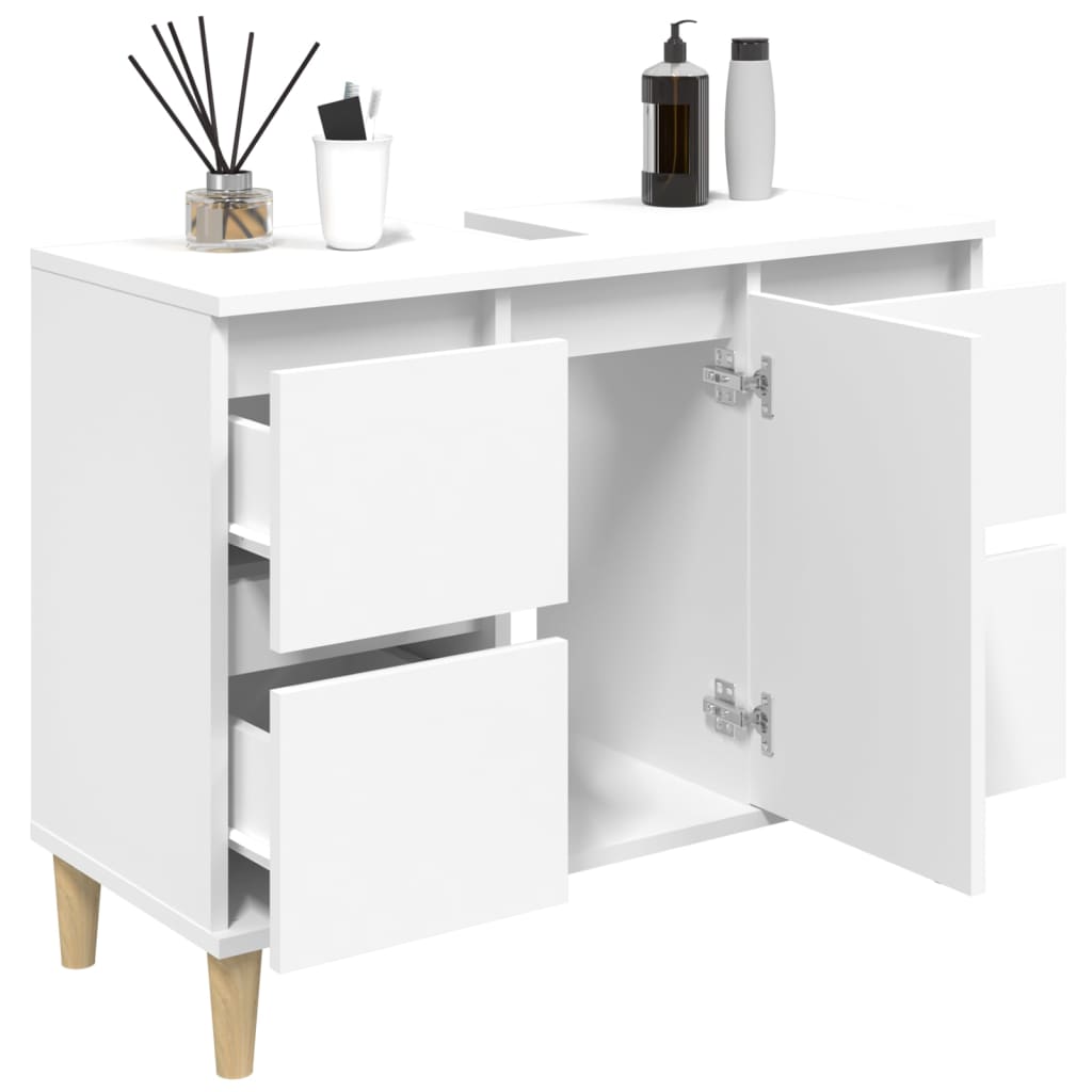 Sink Cabinet White 80x33x60 cm Engineered Wood - Bend