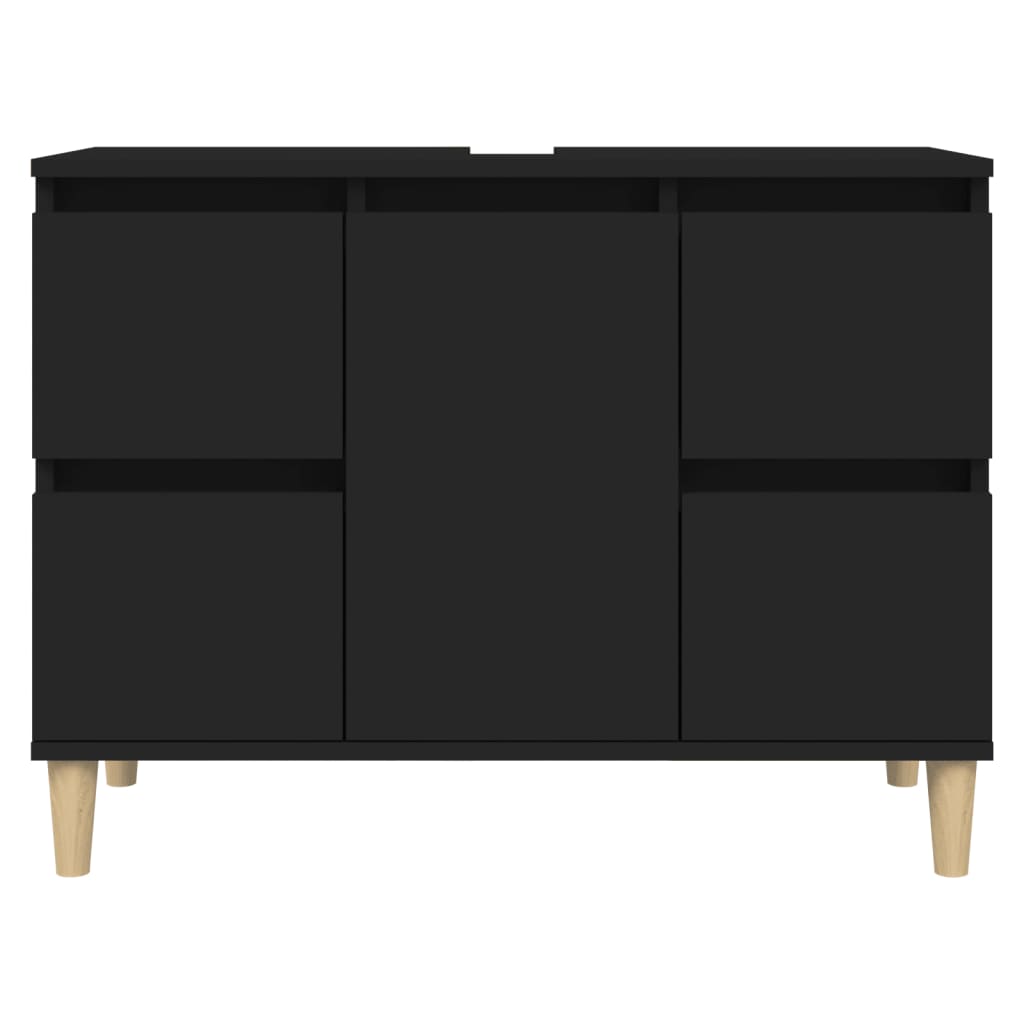 Sink Cabinet Black 80x33x60 cm Engineered Wood - Bend