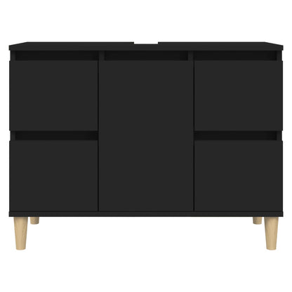 Sink Cabinet Black 80x33x60 cm Engineered Wood - Bend