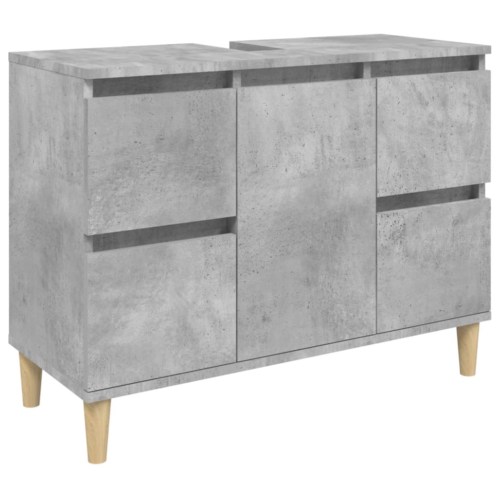 Sink Cabinet Concrete Grey 80x33x60 cm Engineered Wood - Bend