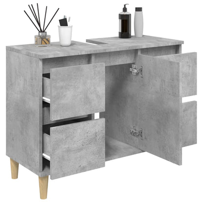 Sink Cabinet Concrete Grey 80x33x60 cm Engineered Wood - Bend