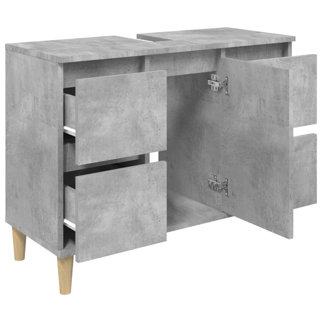 Sink Cabinet Concrete Grey 80x33x60 cm Engineered Wood - Bend