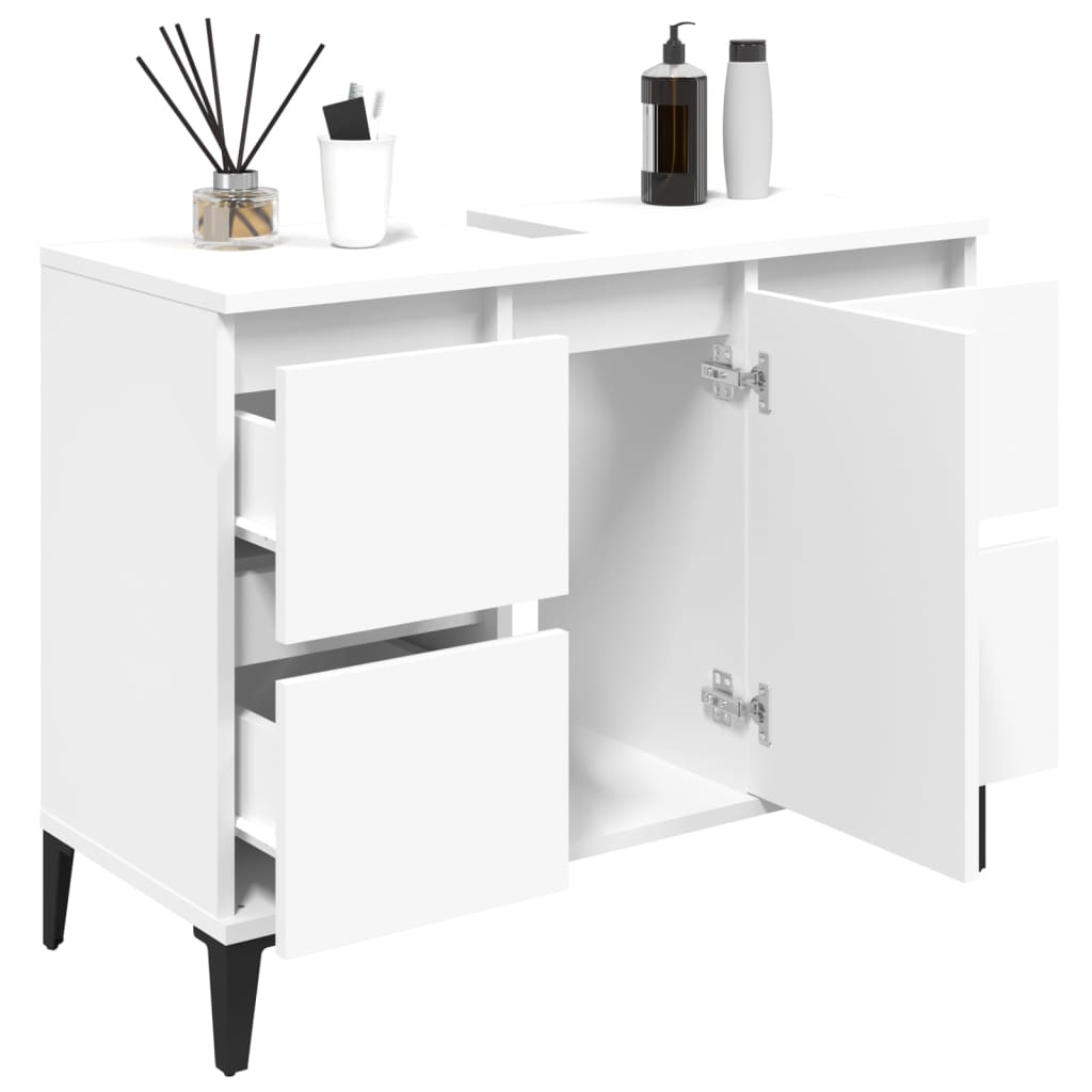 Sink Cabinet White 80x33x60 cm Engineered Wood - Bend