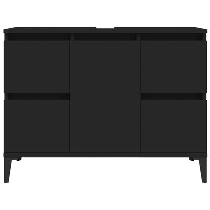 Sink Cabinet Black 80x33x60 cm Engineered Wood - Bend