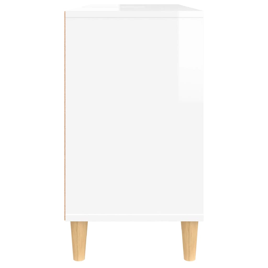 Sink Cabinet High Gloss White 80x33x60 cm Engineered Wood - Bend