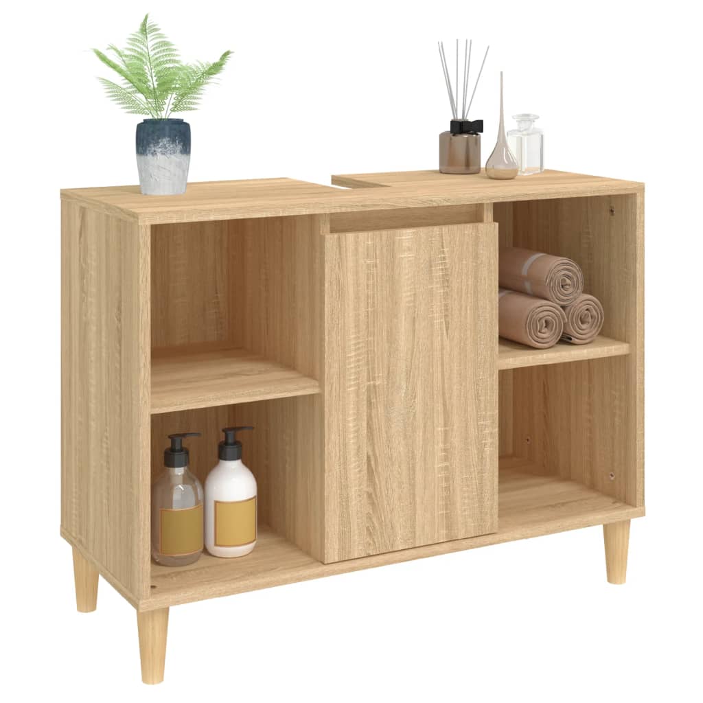 Sink Cabinet Sonoma Oak 80x33x60 cm Engineered Wood - Bend