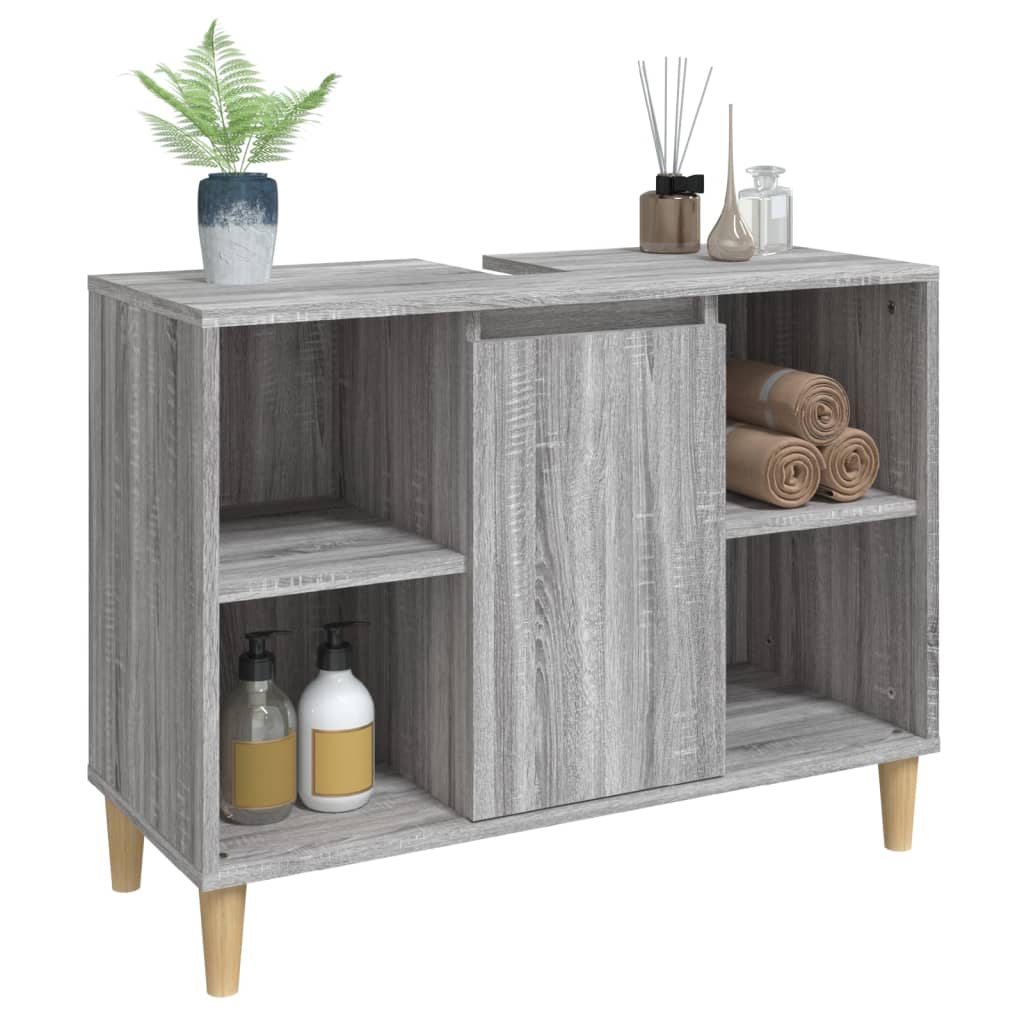 Sink Cabinet Grey Sonoma 80x33x60 cm Engineered Wood - Bend