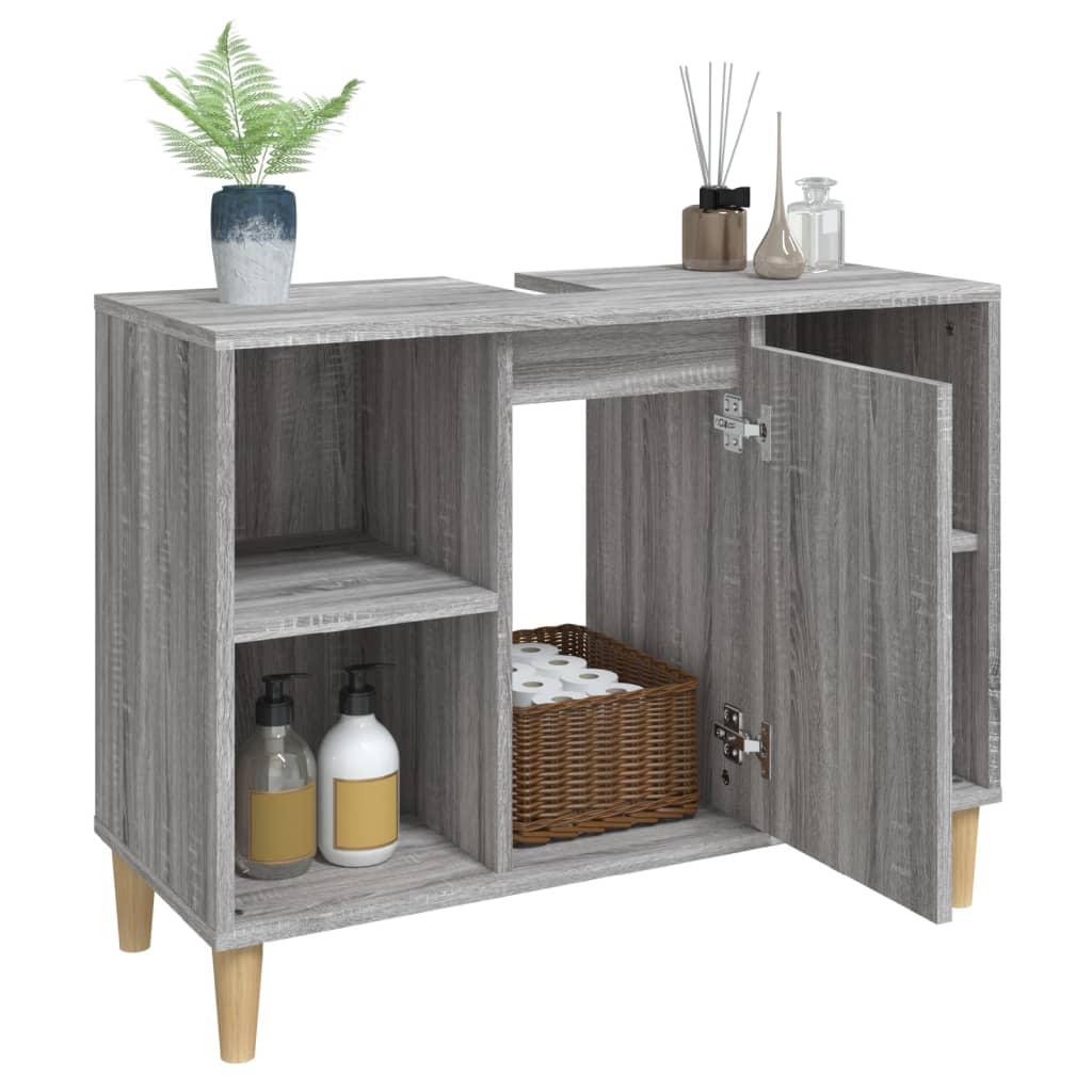 Sink Cabinet Grey Sonoma 80x33x60 cm Engineered Wood - Bend