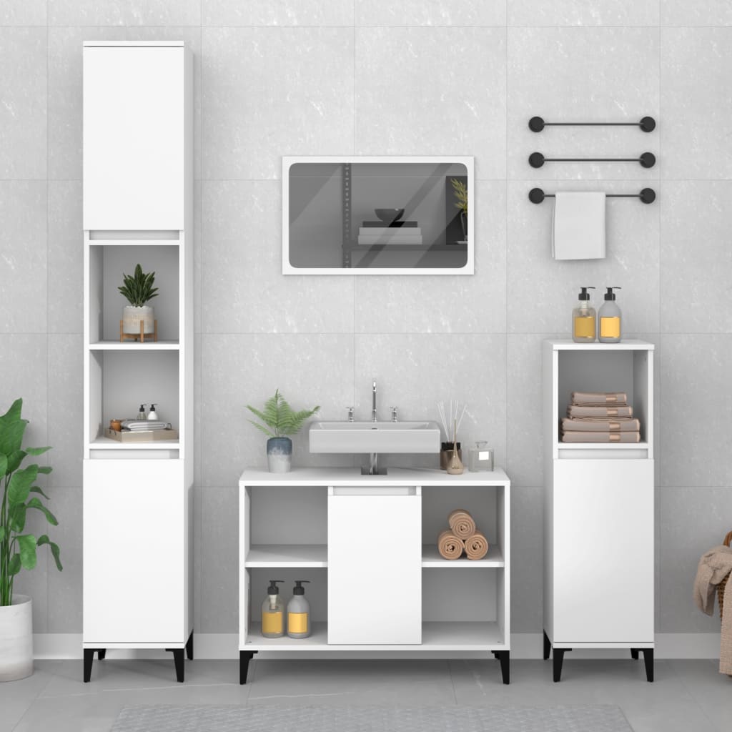 Sink Cabinet White 80x33x60 cm Engineered Wood - Bend