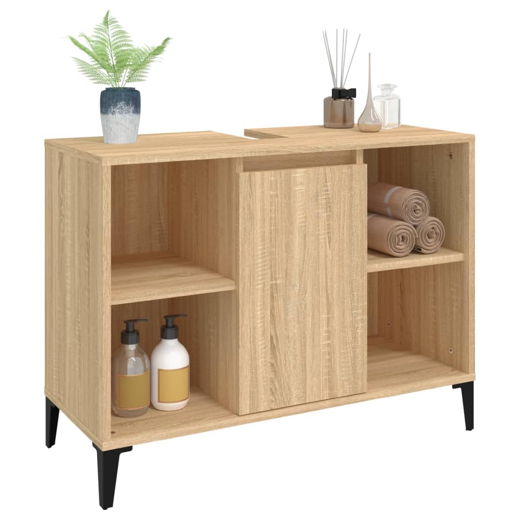 Sink Cabinet Sonoma Oak 80x33x60 cm Engineered Wood - Bend