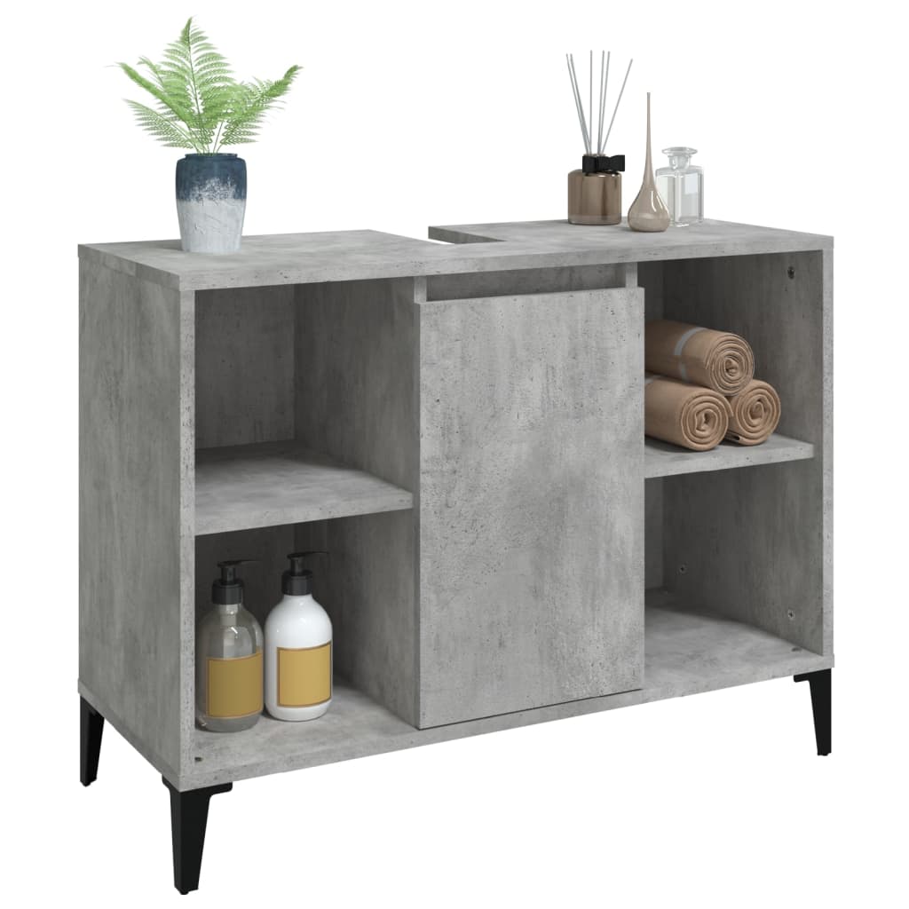 Sink Cabinet Concrete Grey 80x33x60 cm Engineered Wood - Bend