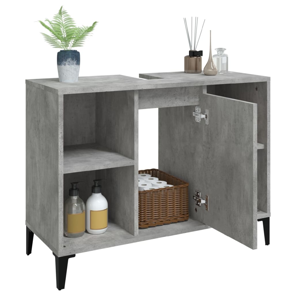 Sink Cabinet Concrete Grey 80x33x60 cm Engineered Wood - Bend