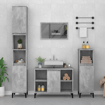 Sink Cabinet Concrete Grey 80x33x60 cm Engineered Wood - Bend