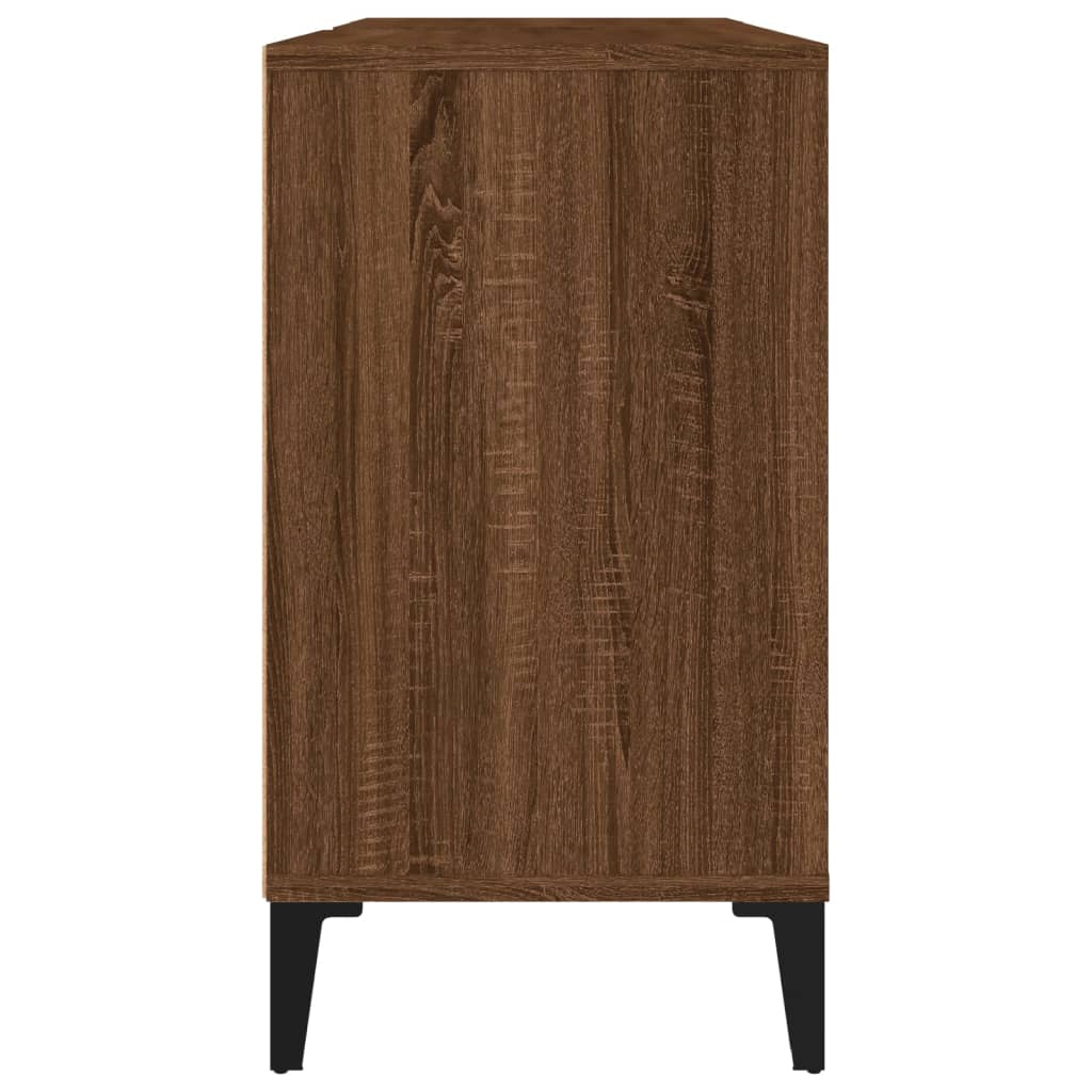 Sink Cabinet Brown Oak 80x33x60 cm Engineered Wood - Bend