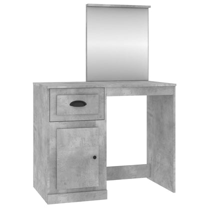 Dressing Table with Mirror Concrete Grey 90x50x132.5 cm Engineered Wood - Bend