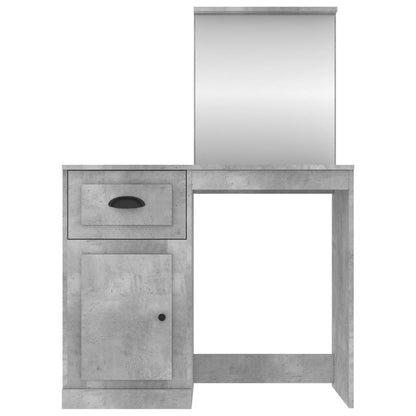 Dressing Table with Mirror Concrete Grey 90x50x132.5 cm Engineered Wood - Bend