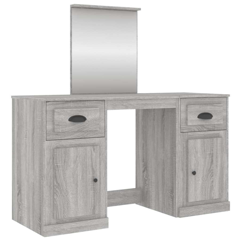 Dressing Table with Mirror Grey Sonoma 130x50x132.5 cm - Bend