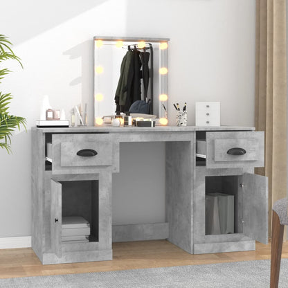 Dressing Table with LED Concrete Grey 130x50x132.5 cm - Bend