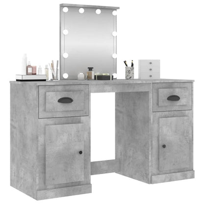 Dressing Table with LED Concrete Grey 130x50x132.5 cm - Bend