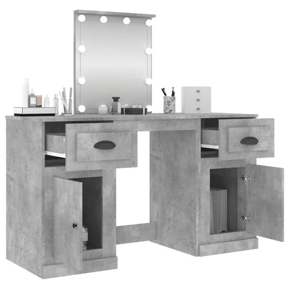 Dressing Table with LED Concrete Grey 130x50x132.5 cm - Bend