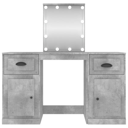 Dressing Table with LED Concrete Grey 130x50x132.5 cm - Bend