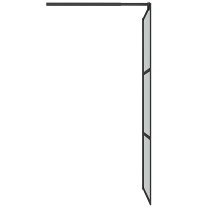 Walk-in Shower Wall with Shelf Black ESG Glass & Aluminium - Trio Modern Design and Durable Convenience