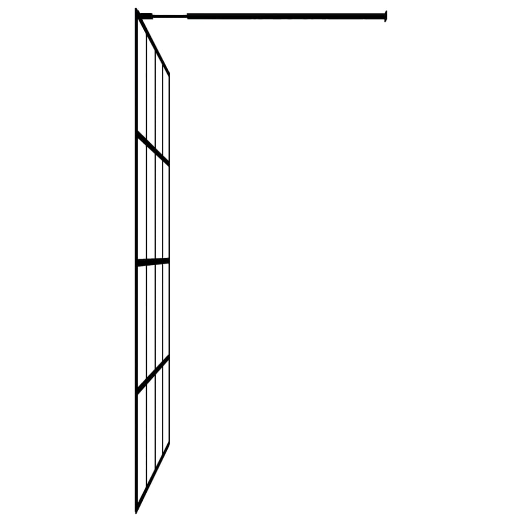 Walk-in Shower Wall with Shelf Black 100x195 cm ESG Glass&Aluminium - Bend