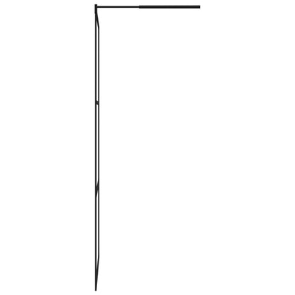 Walk-in Shower Wall with Shelf Black ESG Glass & Aluminium - Trio Modern Design and Durable Convenience