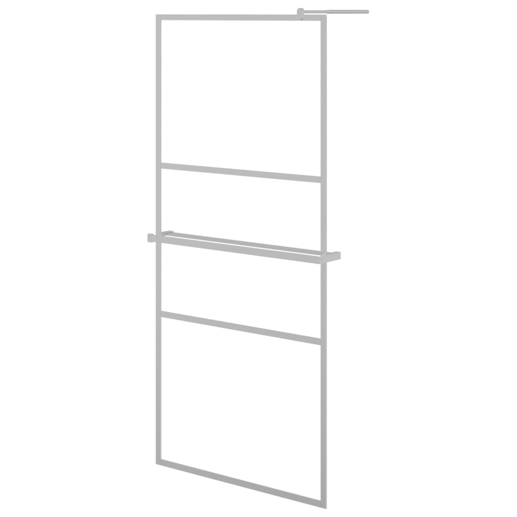 Walk-in Shower Wall with Shelf 80x195 cm ESG Glass&Aluminium - Bend