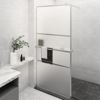 Walk-in Shower Wall with Shelf Chrome 80x195 cm ESG Glass&Aluminium - Bend